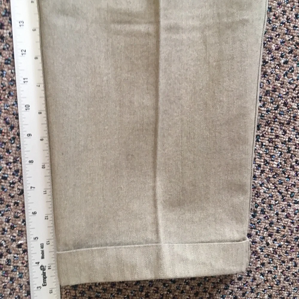 Structure herringbone tan men’s pants 31W 34L pleated new nwt cuffs 11